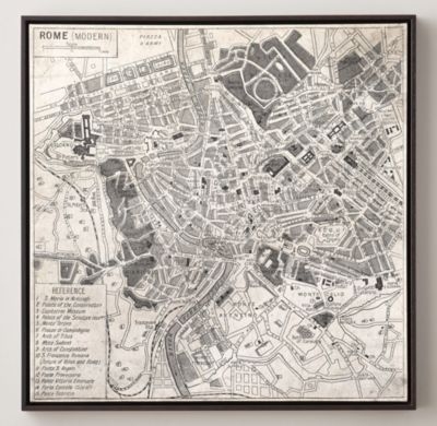 VINTAGE AERIAL MAPS OF EUROPEAN CITIES - ROME - 28"W X 28"H - Image 0