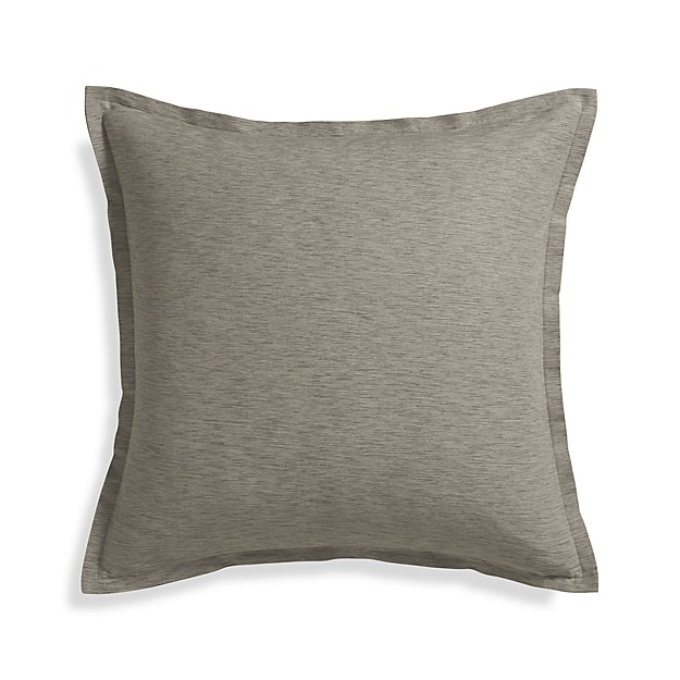 Linden Mushroom Grey 23" Pillow with Feather-Down Insert - Image 0
