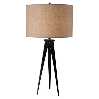Foster Table Lamp with Drum Shade - Bronze - Image 0