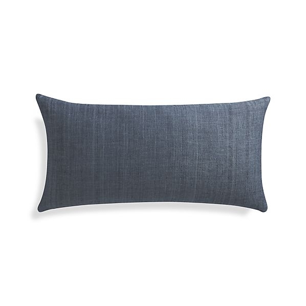 Michaela Dusk Blue 24"x12" Pillow with Feather-Down Insert - Image 0