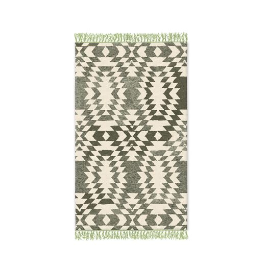 Palmette Chenille Wool Kilim Rug - Pear - 3' x 5' - Image 0