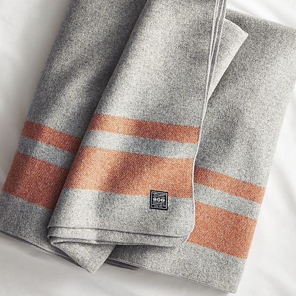 faribault orange stripe wool blanket - Image 0