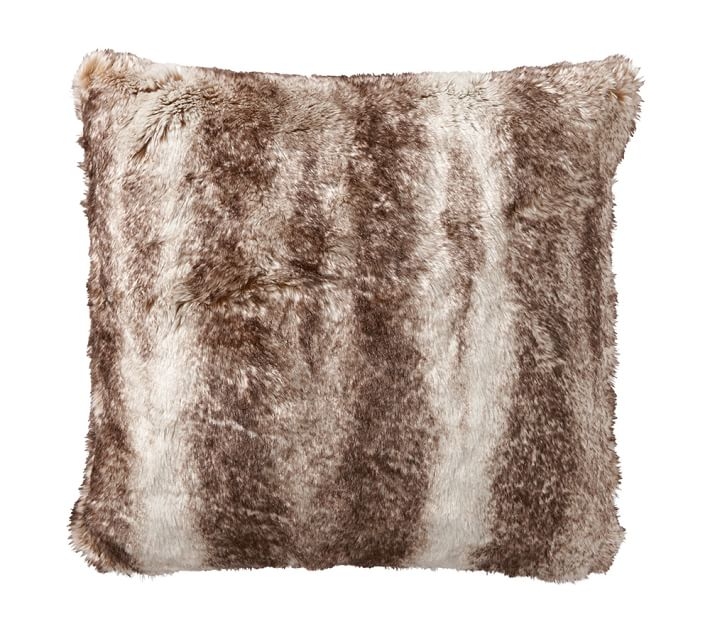Faux Fur Pillow Cover- 18" sq-CARAMEL OMBRE-Insert sold separately. - Image 0