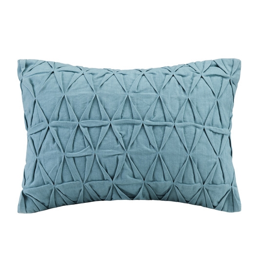 Crete Cotton Throw Pillow - Teal - 12" H x 16" W - Polyester fill - Image 0