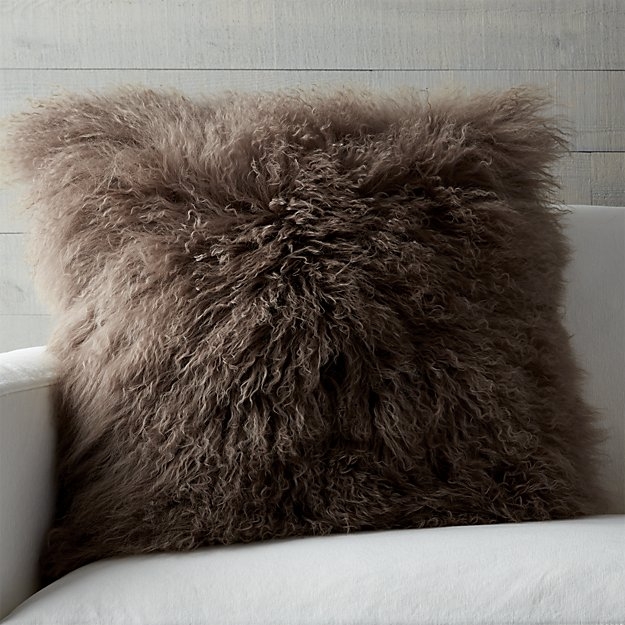 Pelliccia Mongolian Lamb Fur Pillow - Image 0