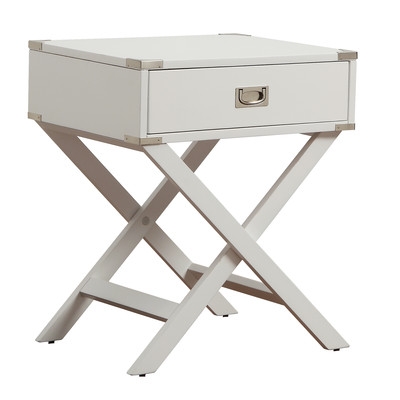 Neptune Campaign 1 Drawer End Table - White - Image 0
