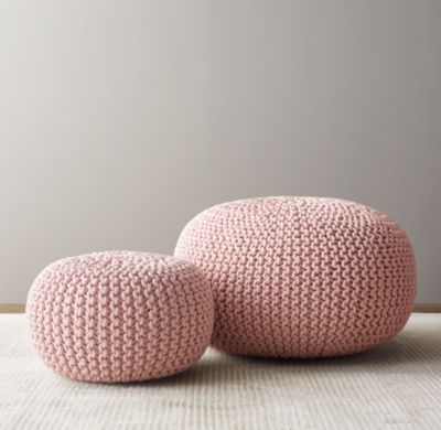 Metallic knit cotton pouf-Small - Image 0