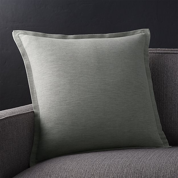 Linden Grey 18" Pillow with Down-Alternative Insert - Image 0