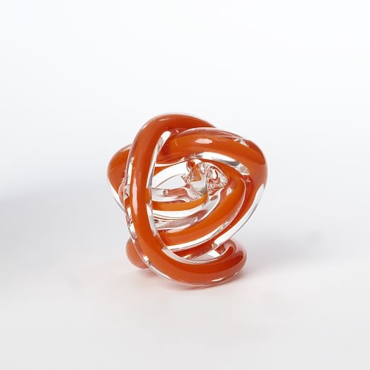 Glass Knot Paperweights - Orange - Image 0