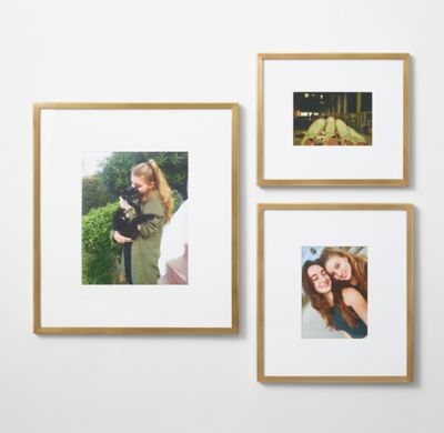 METAL GALLERY FRAME - 10" x 11¼" Frame: holds a 4" x 6" photo -Brass - Image 0