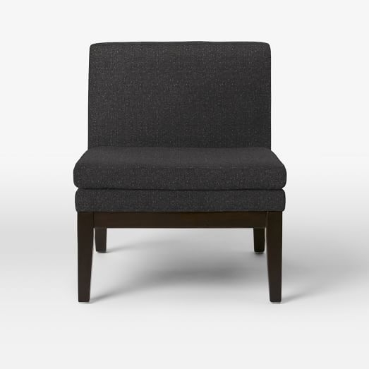 Slipper Chair - Tweed, Asphalt - Image 0