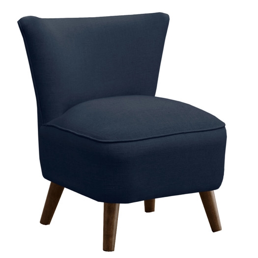 Linen Mid Century Slipper Chair - Image 0