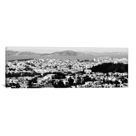 San Francisco Panoramic Skyline Cityscape - 12" H x 36" W x 0.75" D - Unframed - Image 0