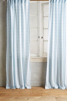 Quadrille Curtain - Sky Blue - 50"W x 84"L - Image 0