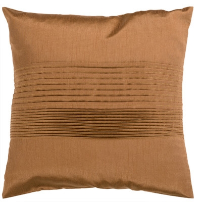 Bradshaw Pleated Throw Pillow - Copper - 18"Sq (Down fill) - Image 0