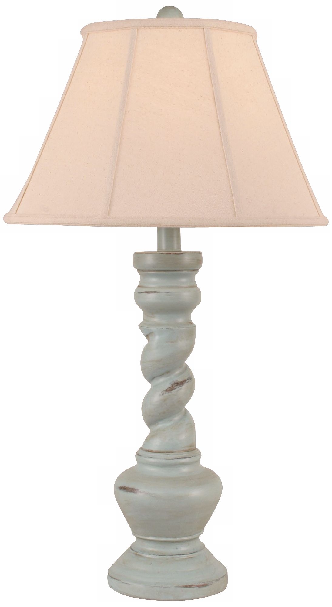 Distressed Atlantic Grey Twisted Base Table Lamp - Image 0