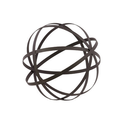Metal Orb Dyson Sphere Design Decor Grey (5 circles) - 10" H - Image 0