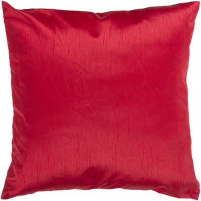 Amelia Solid Luxe Throw Pillow-18" x 18"-red-Insert - Image 0