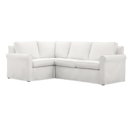 Cameron Roll Right  Arm Slipcovered 3-Piece Sectional with Corner - Image 0