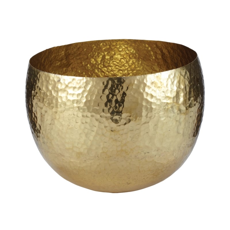 Gold Hammered Brass Bowl - sm - Image 0