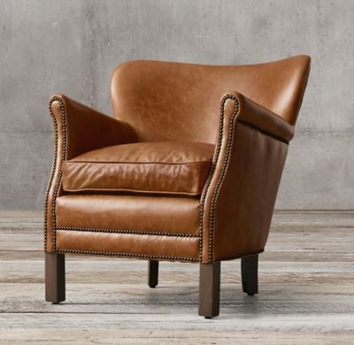 PROFESSOR'S LEATHER CHAIR WITH NAILHEADS - Image 0