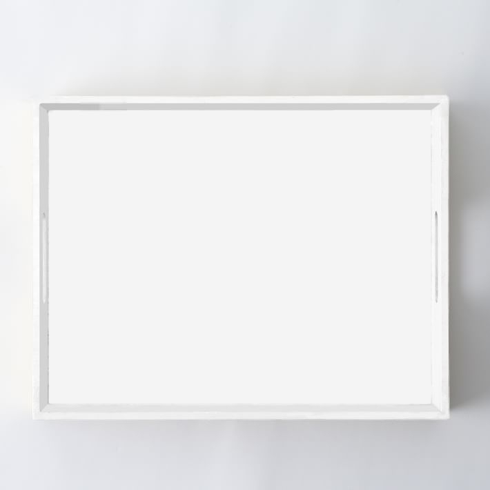 Small Rectangle Lacquer Trays - Lacquered Wood, White - Image 0