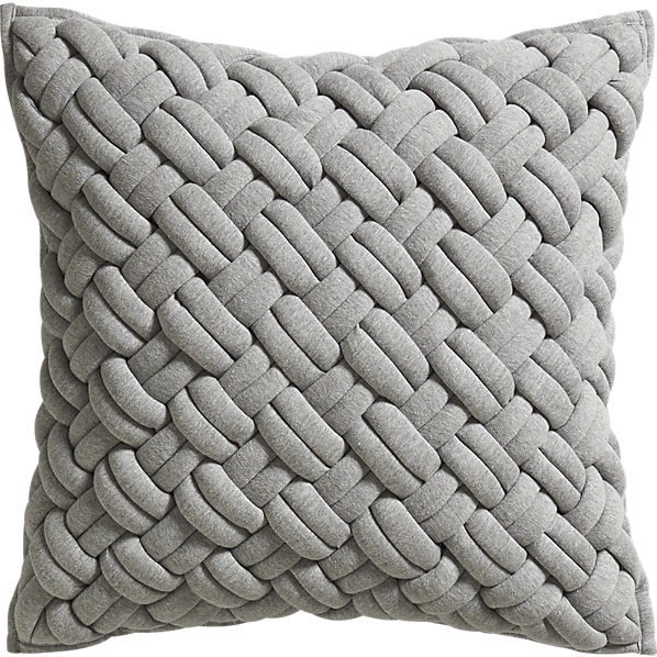 Jersey interknit grey 20" pillow with down-alternative insert - Image 1