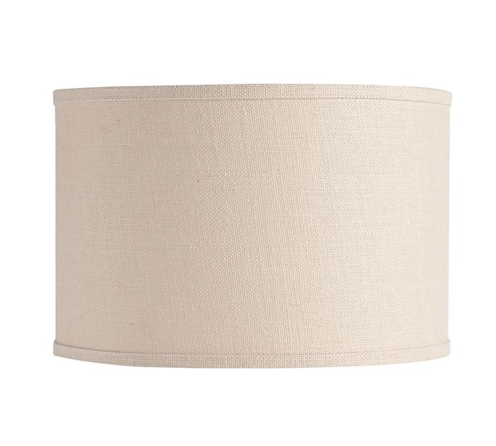 Straight Sided Bleached Burlap Drum Lamp Shade- Large - Image 0