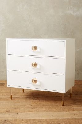 Lacquered Regency Three-Drawer Dresser - White - Image 0