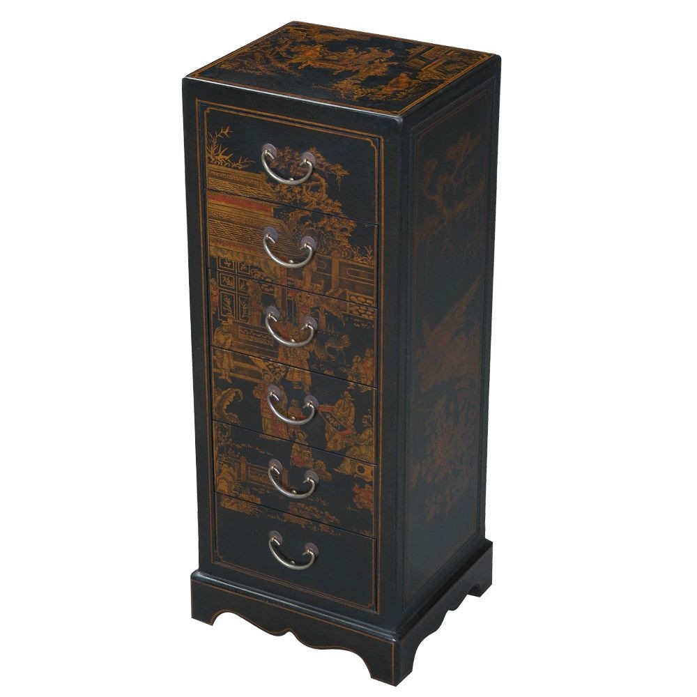 Handmade Oriental Antique Style Black Bonded Leather Accent / Hall Table - Image 0