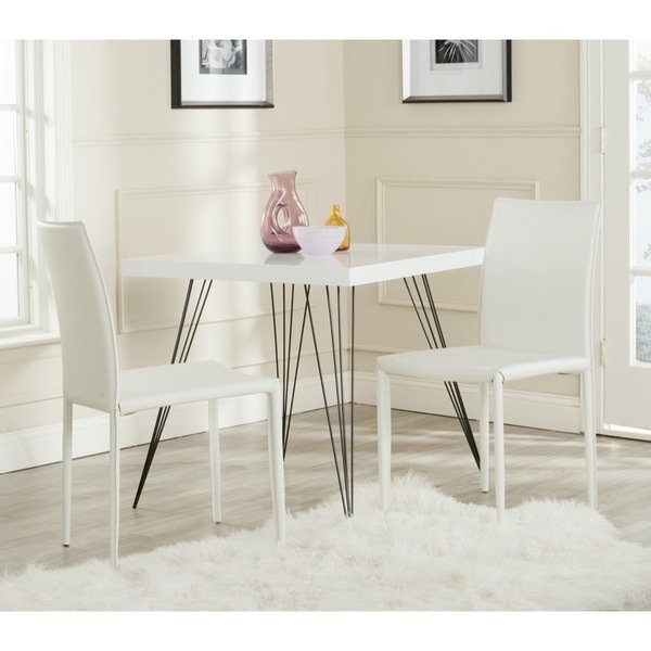 Safavieh Karna White Croc Bonded Leather Dining Chair (Set of 2) - Image 0