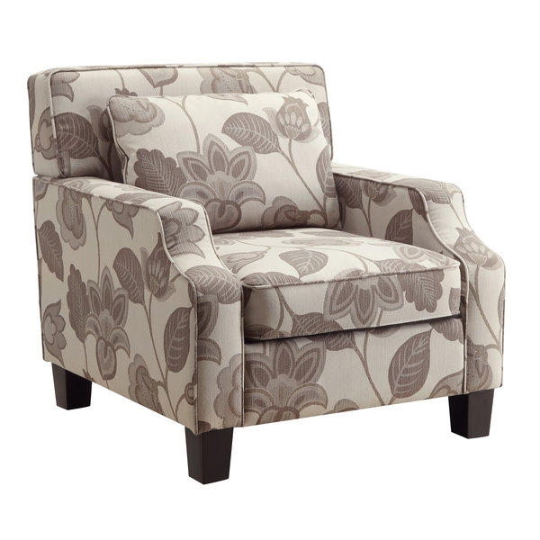 INSPIRE Q Broadway Grey Floral Sloped Track Arm Chair - Image 0