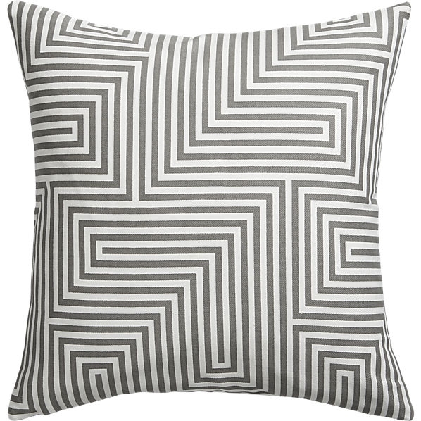 Vibe 18" pillow- Gray/White, Down Insert - Image 0