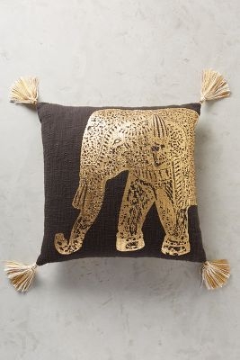 Traveling Elephant Pillow -20"- polyfill insert - Image 0