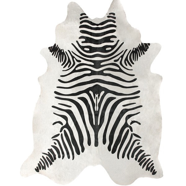 nuLOOM Hand-picked Brazilian Black / White Zebra Cowhide Rug - Image 0