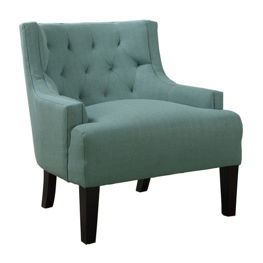 Bobkona Ansley Blended Linen Arm Chair - Light Blue - Image 0