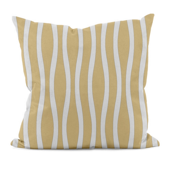 Wavy Stripe Down Throw Pillow - 16" x 16" - Yellow - Polyfill - Image 0