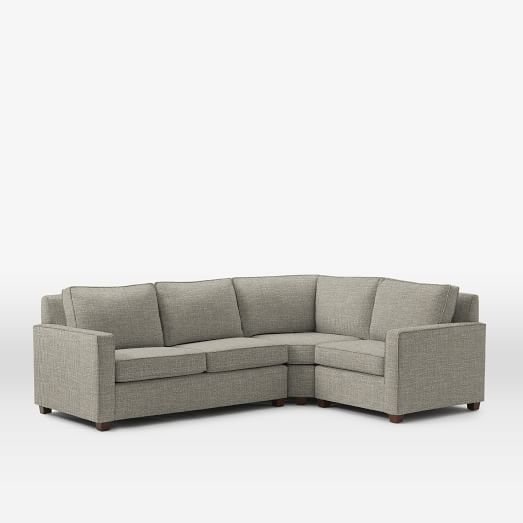 Left Facing 3-Piece Sectional - Heathered Tweed ,Cement - Image 0