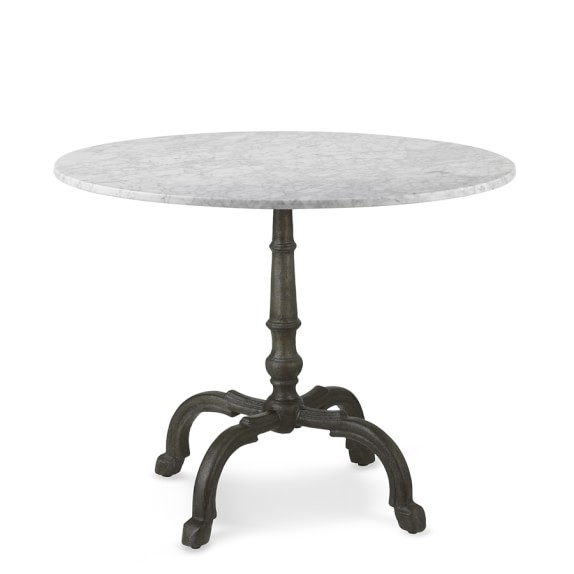 La Coupole Iron Bistro Table with Marble Top, Round, 42" - Image 0