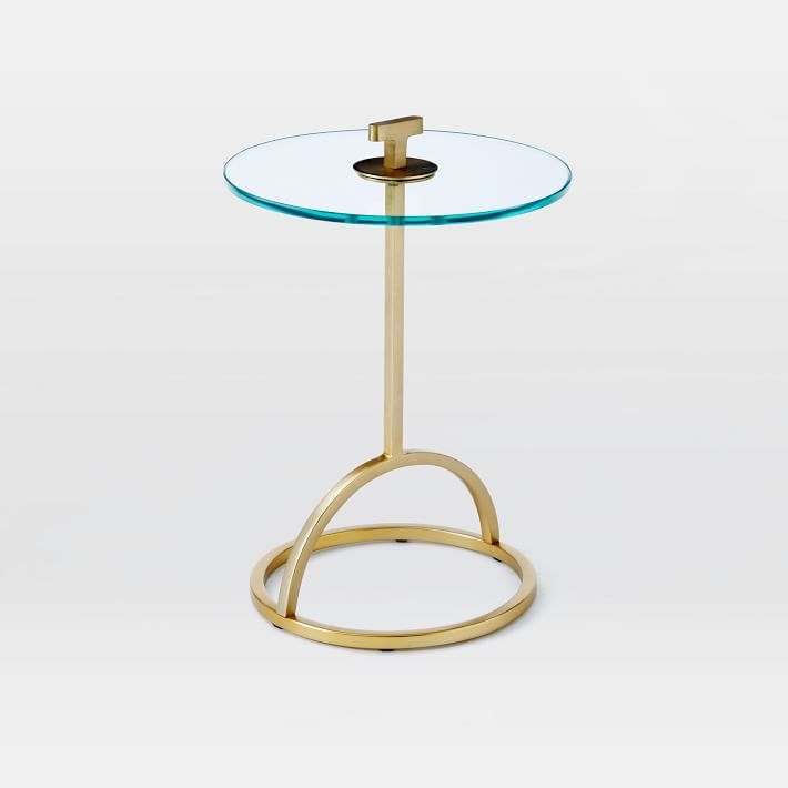 Modernist Handle Nesting Side Table â€“ Glass - Image 0