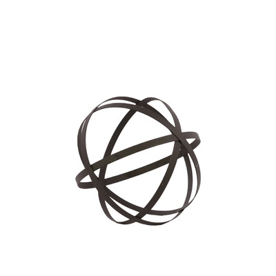 Metal Orb Dyson Sphere Design Decor Grey (5 circles) - 8" H - Image 0
