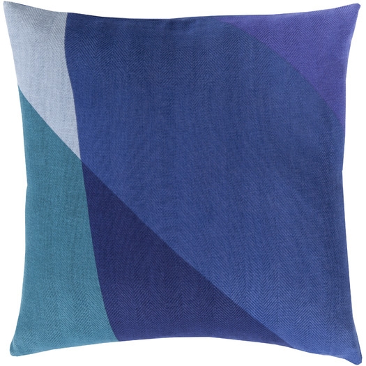 Geometric Cotton Throw Pillow - Cobalt - 18" - with insert - Image 0