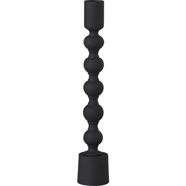 Halo matte black taper candle holder - Image 0