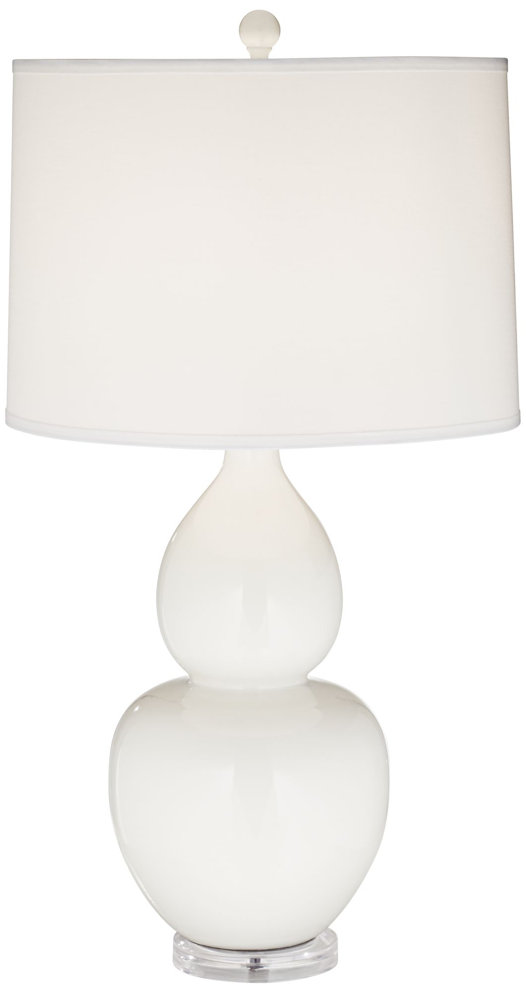 Contempo White Double Gourd Ceramic Table Lamp - Image 0