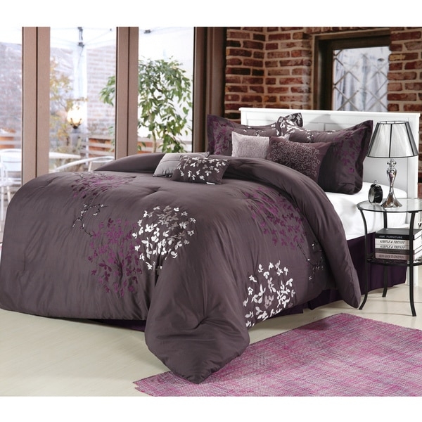 Cheila Plum 8-piece Comforter Set - Image 0