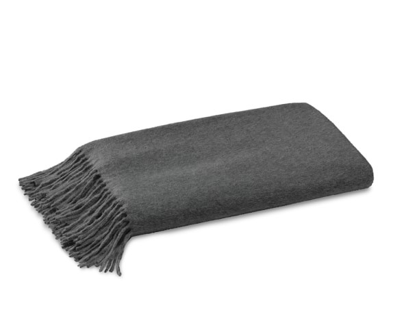 Solid Cashmere Throw, Charcoal - Image 0