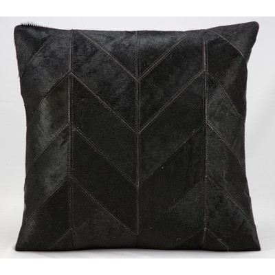 Heritage Leather Throw Pillow - Black - 20x20, Polyester/Polyfill insert - Image 0