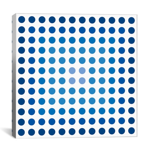 "Faded Navy Dots" Modern Art Graphic Art on Canvas - Image 0