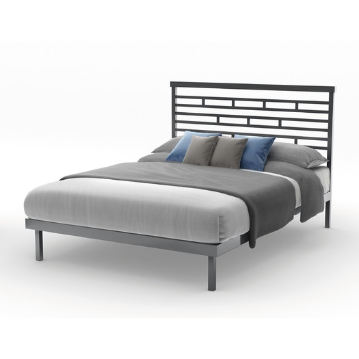 HighWay Slat Panel Bed - Magnetite - Full - Image 0