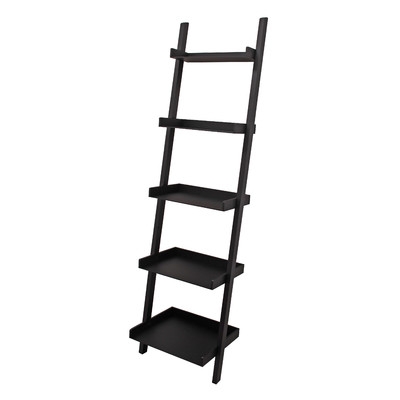 Hadfield 67" Leaning Bookcase - Black - Image 0